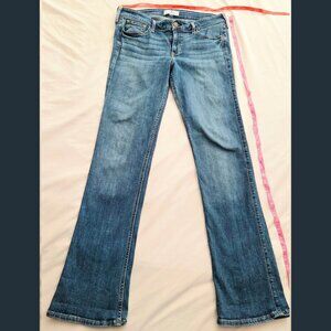 Hollister Womens Juniors 11R 30 x 33 Blue Denim Cotton Blend low-rise Jeans